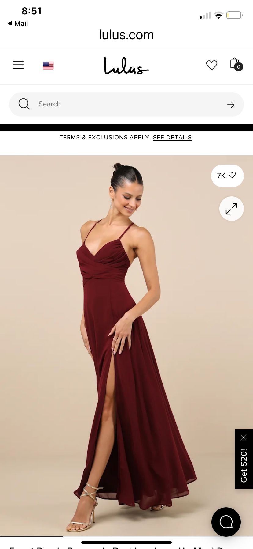 LULUS Wine Color Dress Size Small