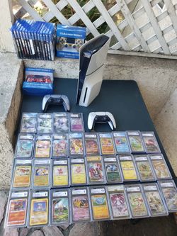 I Have big Collection Pokémon Big Collection of PS5 Slim 2025 with games & More looking. I Got Up To $7000! Value Trade For Car with Paperworks.