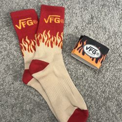 Joe Fresh Goods JFG Vans FLAME SOCKS Red BRAND NEW One Size