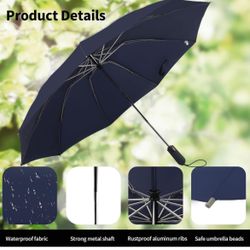 Umbrella Travel Large Windproof Inverted Umbrellas for Rain Portable Automatic Small Compact Reverse Folding Umbrellas for Women Men 