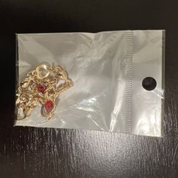 Gold Bracelet with Red Stones 
