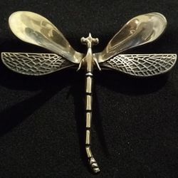Vintage Sterling Silver Dragon Fly Brooch