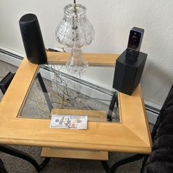 Three Brown Glass Living Room Table