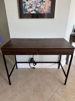 Computer desk with power