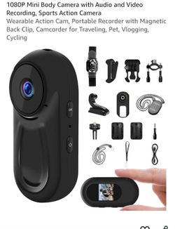*New* Mini Sports Action Camera 1080P - Wearable Body Cam with 0.85" LCD & Full Accessory Kit