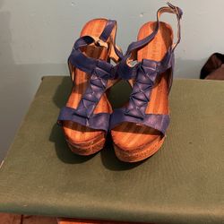 Wedge Heel Blue Size 8.5
