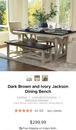 Kirkland Dark Brown/Ivory dining bench