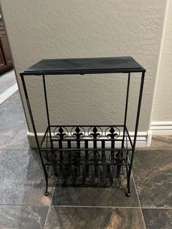 Side table with book/magazine rack