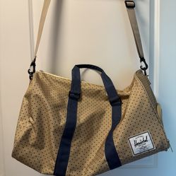 Herschel Novel Duffel Bag, Khaki Polka Dot/Navy, Classic 42.5L
