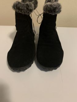 Black leather women boots
