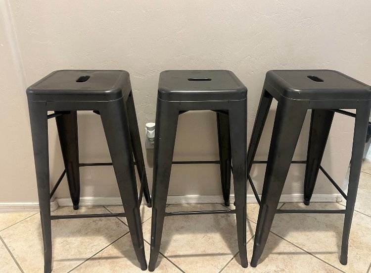 3 Metal Bar stools