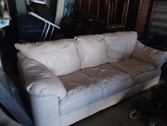 White Leather couch sofa