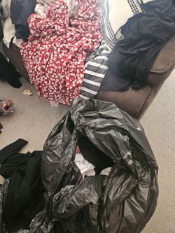4 black big bags of clothes  3 x