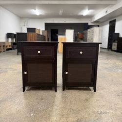 Price for Both - 2 Dark Cherry Color Nightstands/ Nightstand Set / End Tables / Side Tables