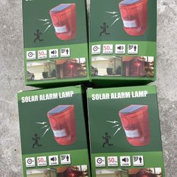 Waterproof Solar Alarm Lamps X6 Units  Brand new 