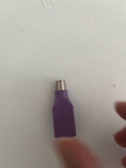Vintage PS/2 Male to USB Female Keyboard Adapter - Purple