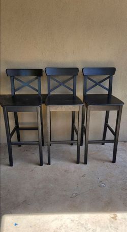 Black IKEA Bar Height Chairs