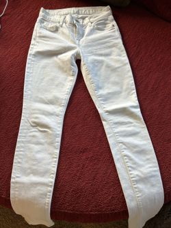 7 For All Mankind Womens White Stretch Mid-Rise Denim Skinny Jeans Size 26