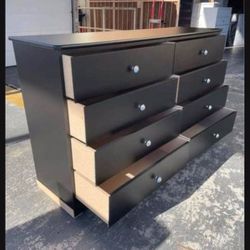 8 Drawers Dresser Black With Rails $269