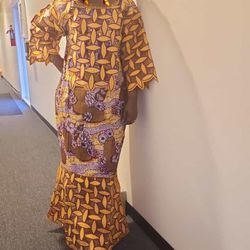 African Dress Embroidered (size S/M)