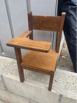 Small decorative high chair and rocking horse