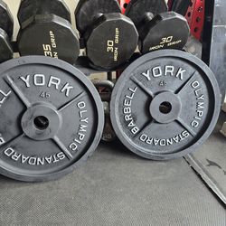 90lbs York MILLED Olympic Weight 