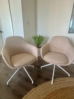 Pair of Branch Guest Chairs | Fawn Upholstery | Modern Designer Office