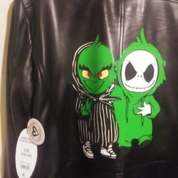Jack and Grinch LG women's vegan leather jacket
