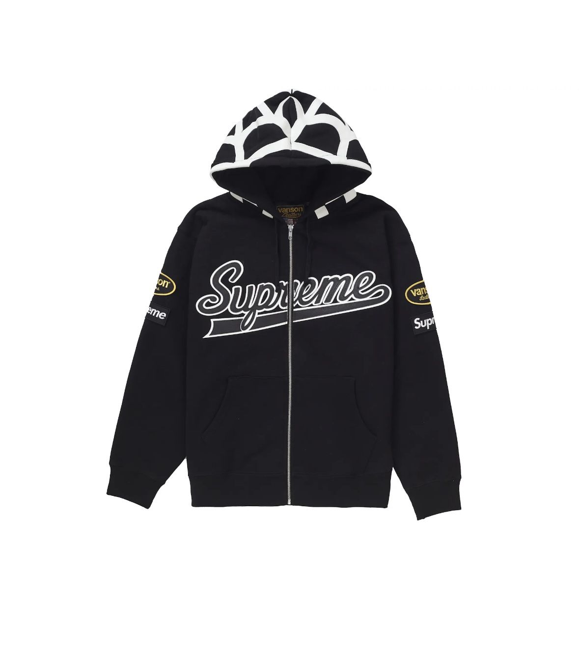 Supreme x Vansion Leathers “Spider Web” Zip Up Hoodie