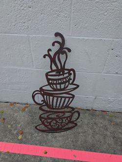 Hanging metal coffee art
