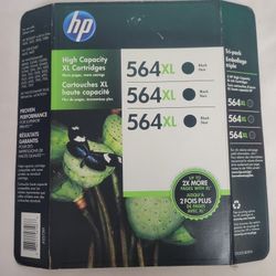 New OEM HP 564XL Black Ink Cartridge 3-Pack Date Nov 2018