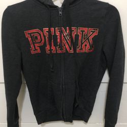 Pink Victoria secret Womens Zippered Hoodie Size XS