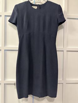 Vintage Ann Taylor Navy Blue 100% Silk Dress Size small 4
