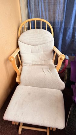 Wooden Glider Rocker Chair with Matching Ottoman Set