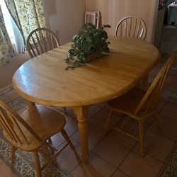 All wood dining table