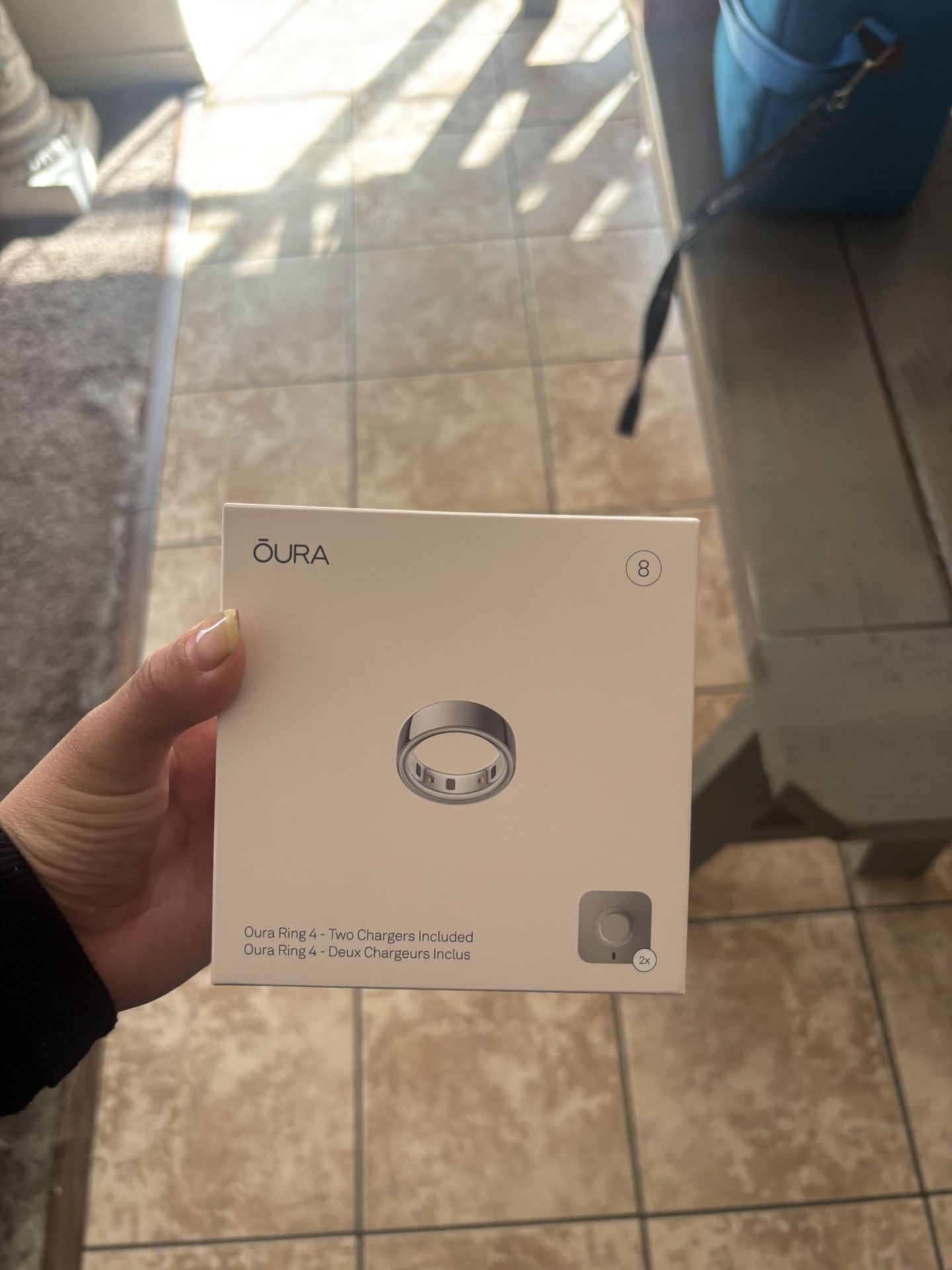 oura ring 4 in silver size 8
