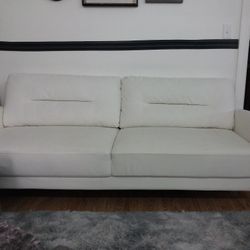 White leather sofa