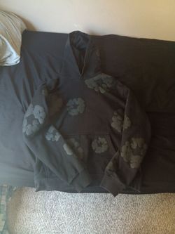 Mens black and grey denim tears Hoodie