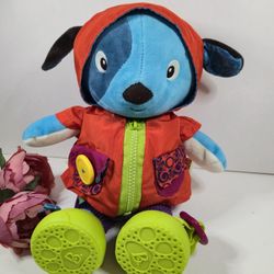 B Toys Giggly Zippies Woofer Puppy Teach Me 14” Plush Giggles Shakes Toddler