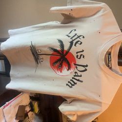 Palm Angels ‘Life Is Palm’ Distressed Tee (S)