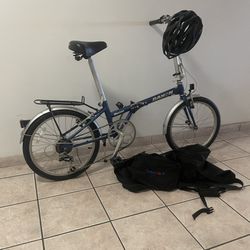 Dahon Mariner Folding Bicycle With Traveling Canvas Bag And Helmet