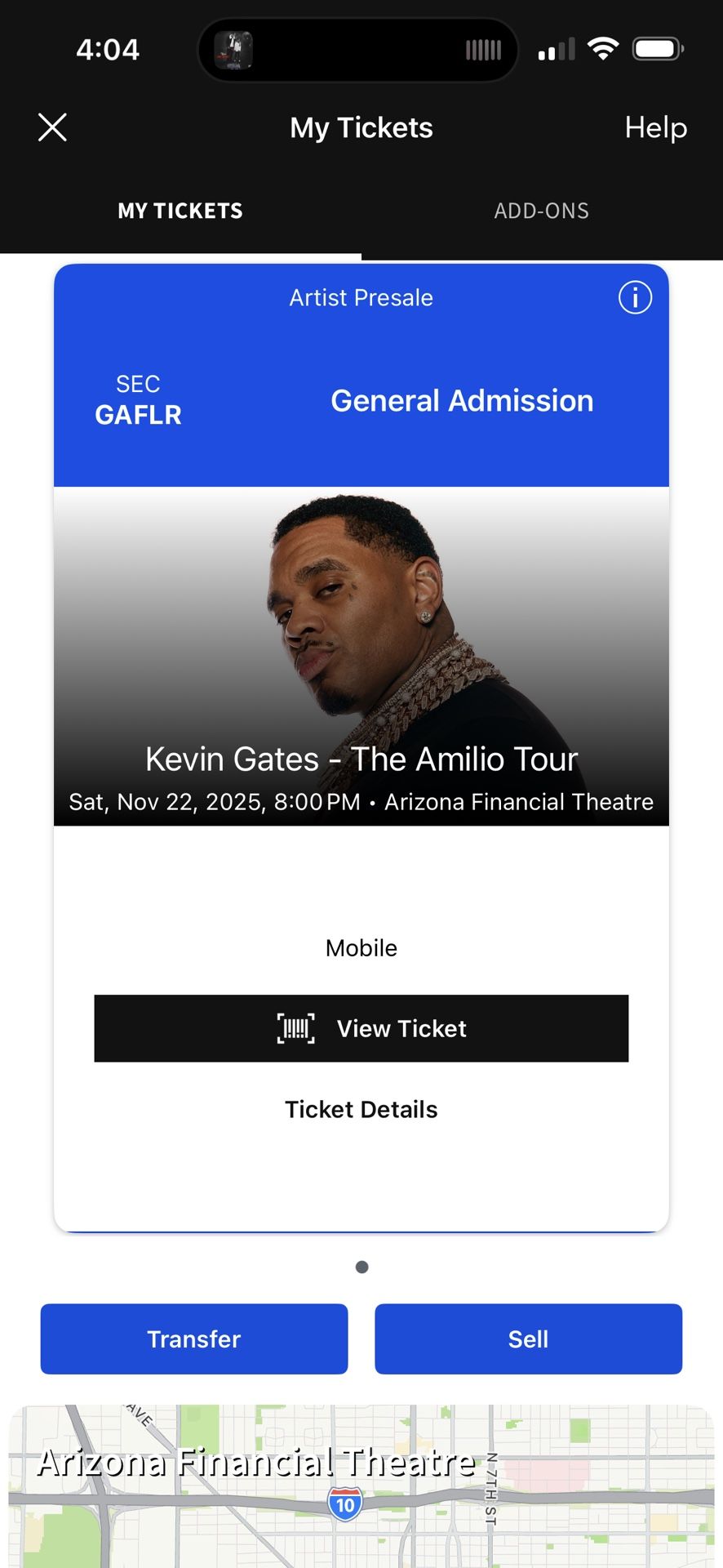 Kevin gates Ticket