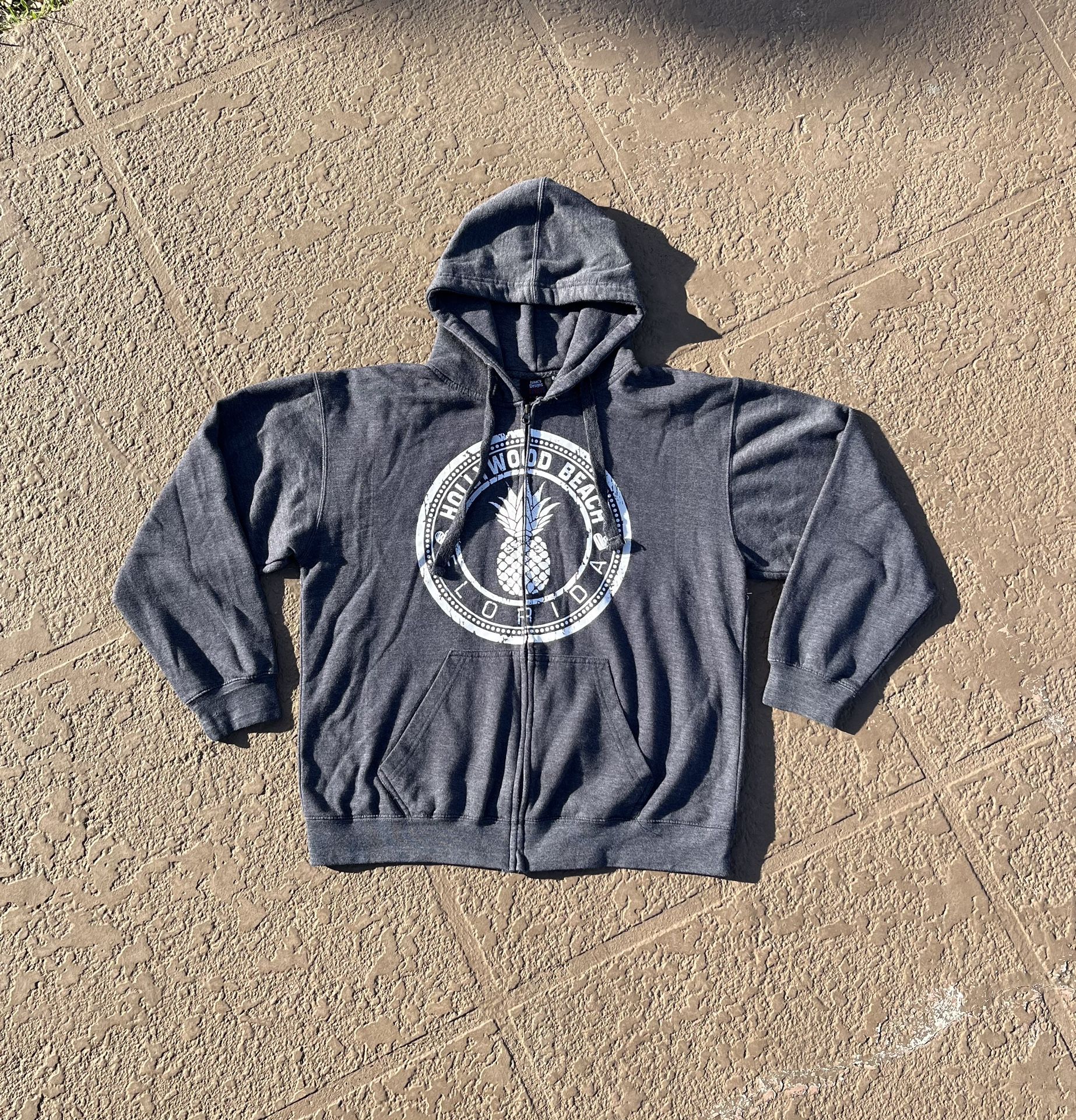 EUC Hollywood Beach, Florida full zip hooded jacket, men’s size medium