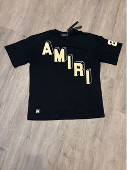 AMIRI Black Graphic Logo Cotton Men's Crew Neck T-Shirt Size M