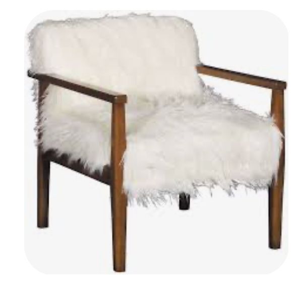 Set Of 2 Fur Accent Chairs 