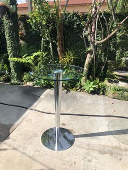 Glass and chrome Bar table