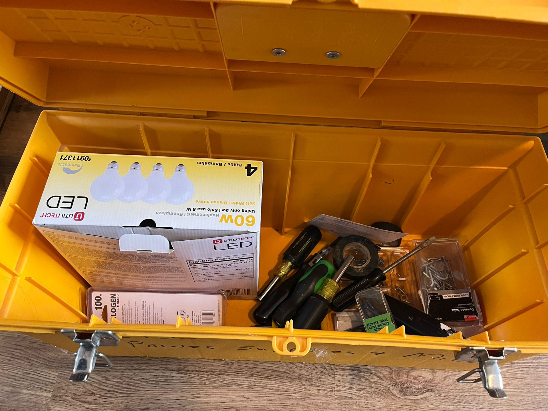 Tool Box With Tools & Lightbulbs