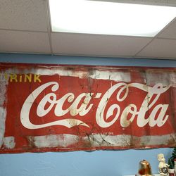 Massive Vintage Metal Coca Cola Sign
