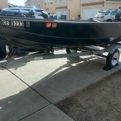 14' Aluminum Boat With 20hp Mercury