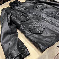 Leather Coat Mens Large
